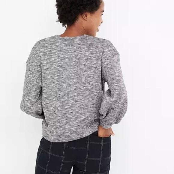 MADEWELL Textured Balloon Sleeve Crewneck Sweatshirt Small S - Picture 2 of 8